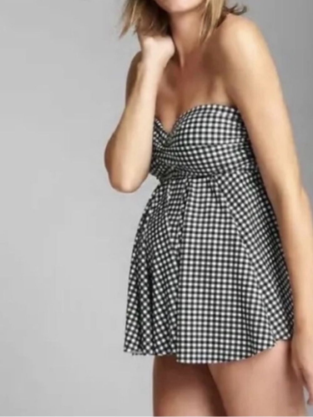 GAP Maternity tankini two-piece swimsuit, black & white